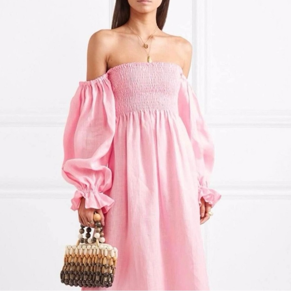 Pink 100% Linen dress- Sleeper US
